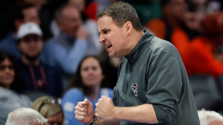 North Carolina State head coach Will Wade reacts during the second half of an NCAA college basketball game against Virginia in the quarterfinals of the Atlantic Coast Conference tournament in Charlotte, N.C., Thursday, March 12, 2026. (Nell Redmond/AP)