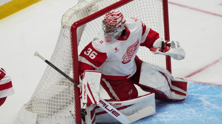 Detroit Red Wings goaltender John Gibson (36). (David Zalubowski/AP)