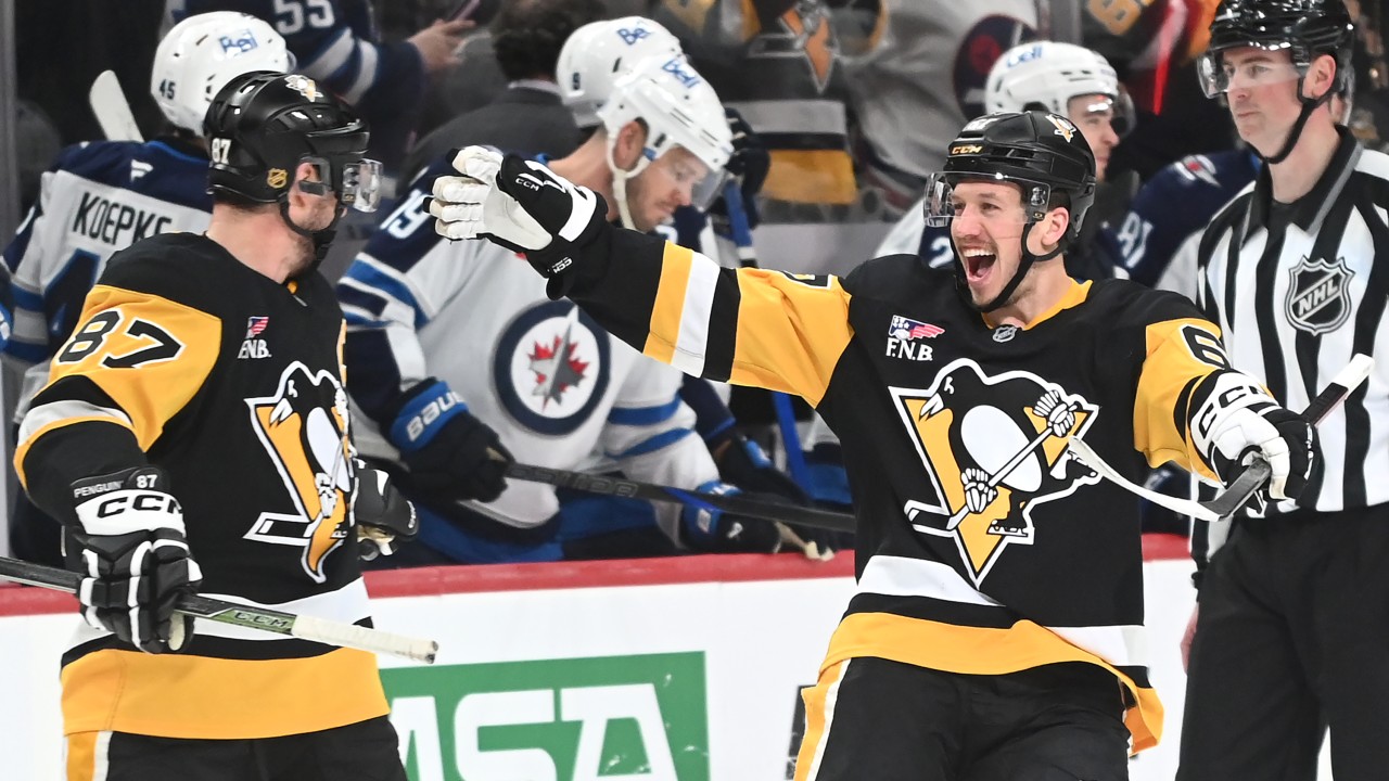 Crosby, Rakell lead Penguins past Jets in shootout