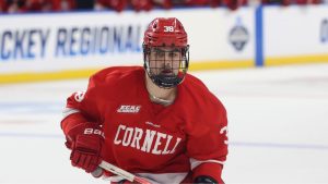 Cornell's Jonathan Castagna in action against Michigan State during the first round of the NCAA college tournament on Thursday, March 27, 2025, in Toledo, Ohio. (AP Photo/Gregory Payan)