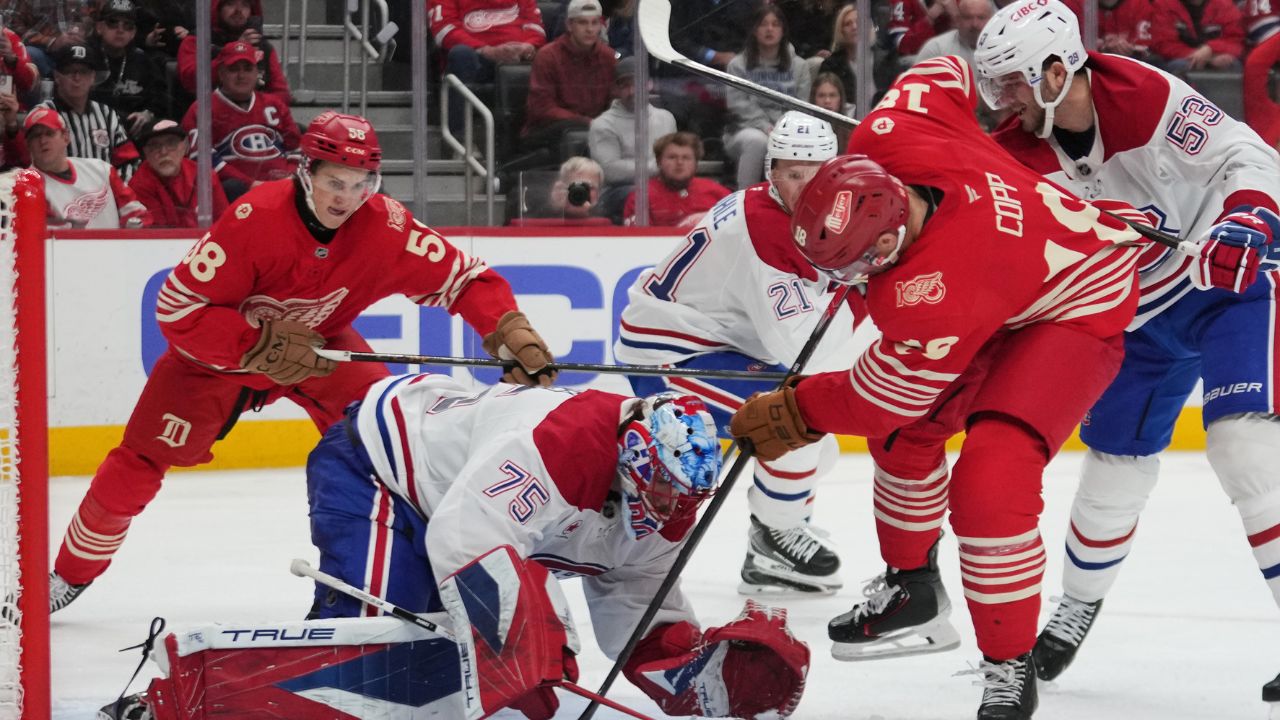 DeBrincat scores go-ahead goal, has two assists in Red Wings victory over Canadiens