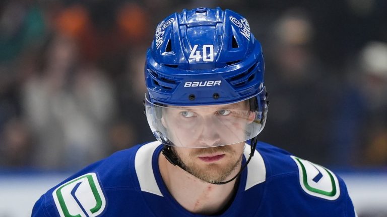 Vancouver Canucks' Elias Pettersson skates before an NHL hockey game against the Anaheim Ducks, in Vancouver, on Thursday, January 29, 2026. (Darryl Dyck/CP)
