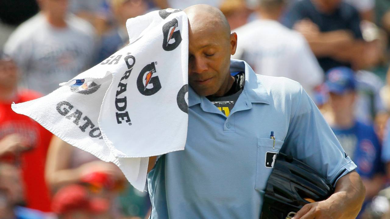 Umpire C.B. Bucknor has six ABS calls overturned in Red Sox-Reds game