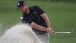 Daniel Berger hits out of a bunker on the second hole during the third round of the Arnold Palmer Invitational at Bay Hill golf tournament Saturday, March 7, 2026, in Orlando, Fla. (Matt Slocum/AP)