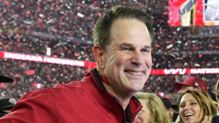 Indiana head coach Curt Cignetti smiles after their win against Miami in the College Football Playoff national championship game, Monday, Jan. 19, 2026, in Miami Gardens, Fla. (Rebecca Blackwell/AP)