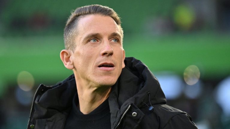 FILE - Wolfsburg's head coach Daniel Bauer is in the stadium before the German Bundesliga match between VfL Wolfsburg and 1. FC Union Berlin in Wolfsburg, Germany, on Dec. 6, 2025. (Swen Pfoertner/dpa via AP, File)