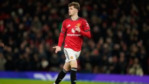 Manchester United's Jack Fletcher plays during the English Premier League soccer match between Manchester United and Wolverhampton Wanderers in Manchester, England, Tuesday, Dec. 30, 2025. (Dave Thompson/AP)