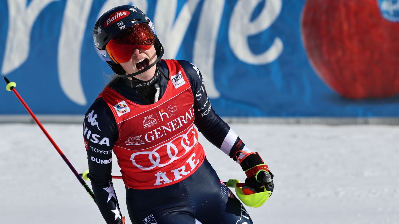 Olympic champion Shiffrin wins record-tying eighth World Cup slalom of season