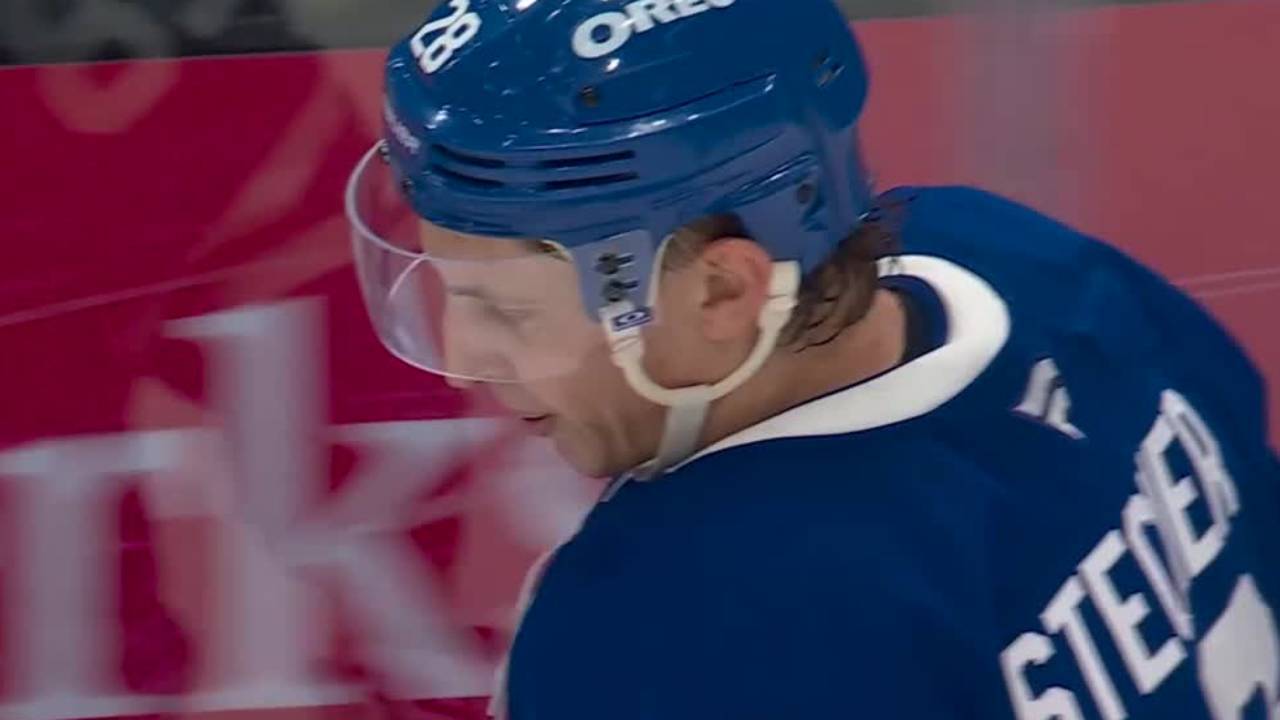 Maple Leafs Stecher Swings At Puck Scores Own Goal Against Stars