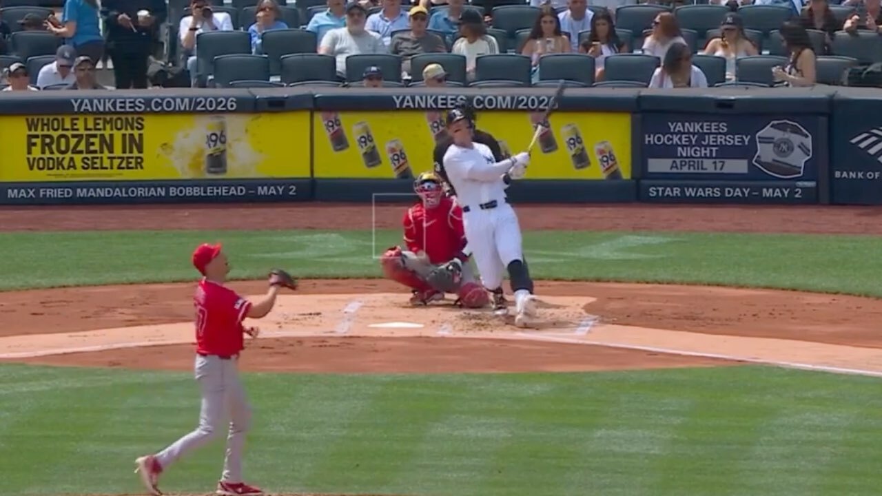 Yankees Judge Blasts Offering To Deep Left For First Inning Home Run