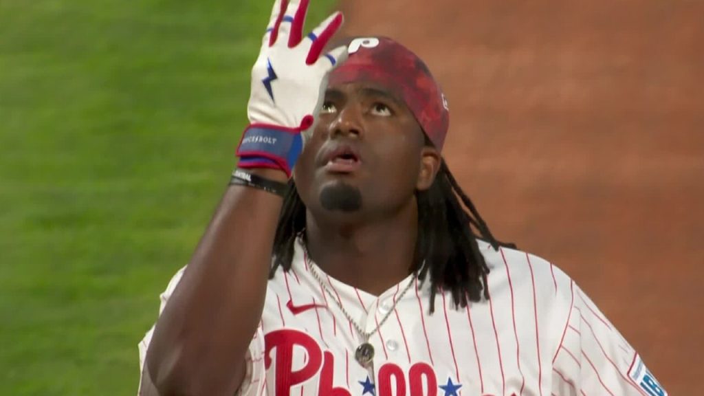 Phillies' Felix Reyes takes Sale deep in first career MLB at-bat