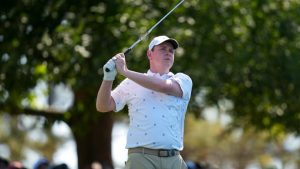 Robert MacIntyre, of Scotland, watches his tee shot on the fourth hole during the second round of the Masters golf tournament at the Augusta National Golf Club, Friday, April 10, 2026, in Augusta, Ga. (AP/Ashley Landis)