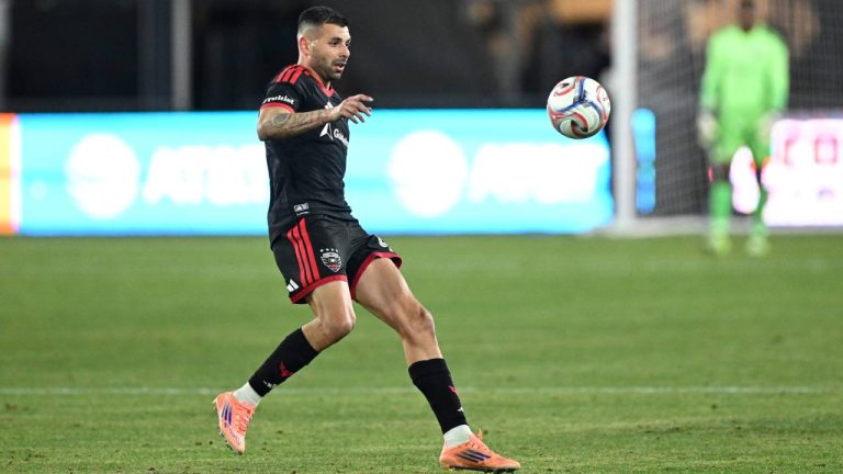 D.C. United forward Tai Baribo in action during the second half of an MLS soccer match against Philadelphia Union, Saturday, Feb. 21, 2026, in Washington. (Terrance Williams/AP)