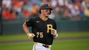 Pittsburgh Pirates' Konnor Griffin plays during a spring training baseball game, Friday, Feb. 27, 2026, in Bradenton. (Matt Slocum/AP)