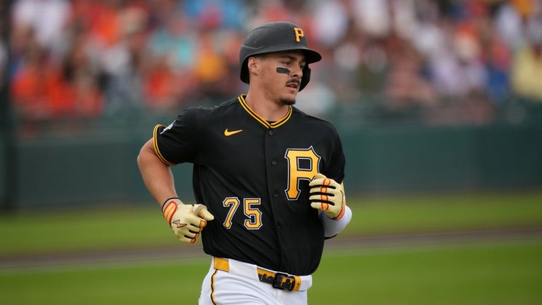 Pittsburgh Pirates' Konnor Griffin plays during a spring training baseball game, Friday, Feb. 27, 2026, in Bradenton. (Matt Slocum/AP)
