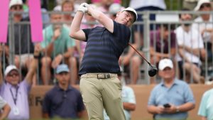 Robert MacIntyre hits his drive on the first hole during the first round of the Valero Texas Open golf tournament in San Antonio, Thursday, April 2, 2026. (Eric Gay/AP)