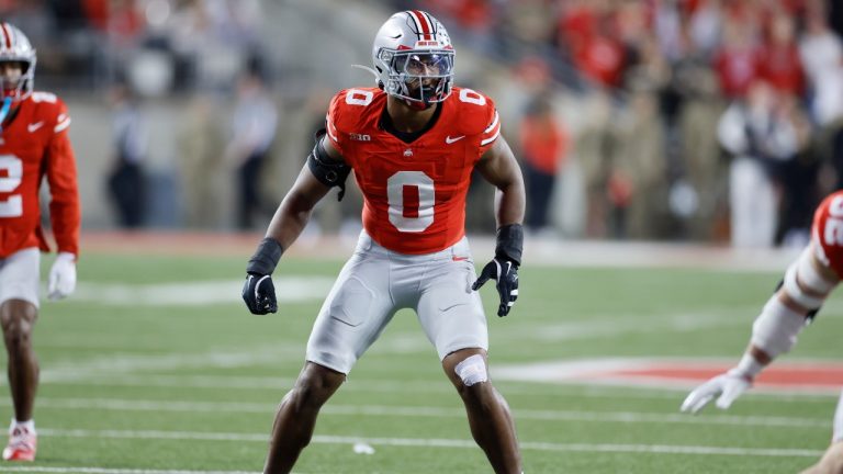 Ohio State linebacker Sonny Styles plays against UCLA during an NCAA college football game, Saturday, Nov. 15, 2025, in Columbus, Ohio. (AP/Jay LaPrete)