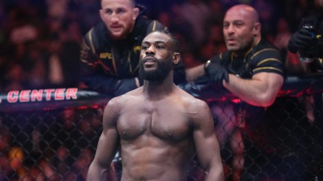 Aljamain-Sterling-before-a-UFC-fight-in-Newark,-N.J.,-seen-with-teammate-and-fellow-former-UFC-bantamweight-champion-Merab-Dvalishvili-above-his-right-shoulder