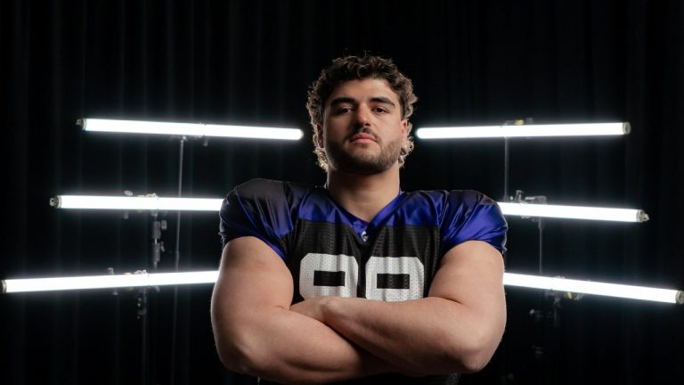Canadian offensive lineman Giordano Vaccaro poses in this undated handout photo. THE CANADIAN PRESS/Handout  Levi Blustein, CFL.ca (Mandatory Credit)