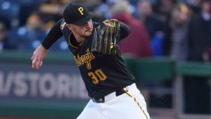 Pittsburgh Pirates pitcher Paul Skenes delivers during the first inning of a baseball game against the San Diego Padresin Pittsburgh, Tuesday, April 7, 2026. (Gene J. Puskar/AP)