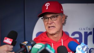 Philadelphia Phillies interim manager Don Mattingly speaks during a news conference before a baseball game against the San Francisco Giants Tuesday, April 28, 2026, in Philadelphia. (Matt Slocum/AP)