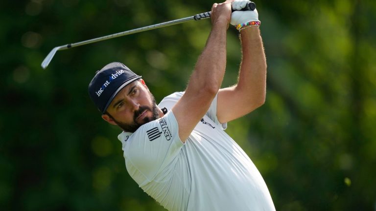 Mark Hubbard tees off on the 13th hole during the first round of the U.S. Open golf tournament at Oakmont Country Club Thursday, June 12, 2025, in Oakmont, Pa. (Carolyn Kaster/AP)