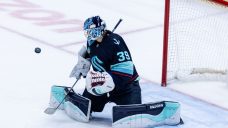 Kokko stops 26 shots in first NHL start as Kraken beat Flames