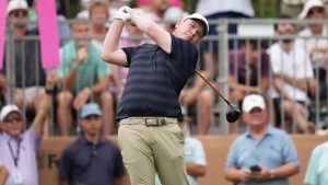 Robert MacIntyre hits his drive on the first hole during the first round of the Valero Texas Open golf tournament in San Antonio, Thursday, April 2, 2026. (Eric Gay/AP Photo)