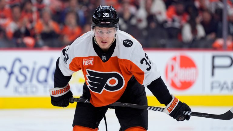 Philadelphia Flyers' Matvei Michkov plays during Game 6 in the first round of the NHL hockey Stanley Cup playoffs series Wednesday, April 29, 2026, in Philadelphia. (Matt Slocum/AP)