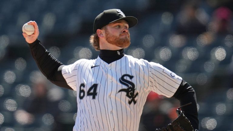 Chicago White Sox starting pitcher Shane Smith (64) throws against the Baltimore Orioles during the first inning of a baseball game Tuesday, April 7, 2026, in Chicago. (Erin Hooley/AP Photo)