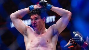 Mike Malott reacts after earning a win in the UFC welterweight division. (Ethan Cairns/CP)