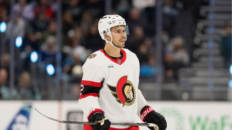 Ottawa Senators defenceman Artem Zub is pictured during an NHL hockey game against the Seattle Kraken Saturday, March 7, 2026, in Seattle. (Stephen Brashear/AP)