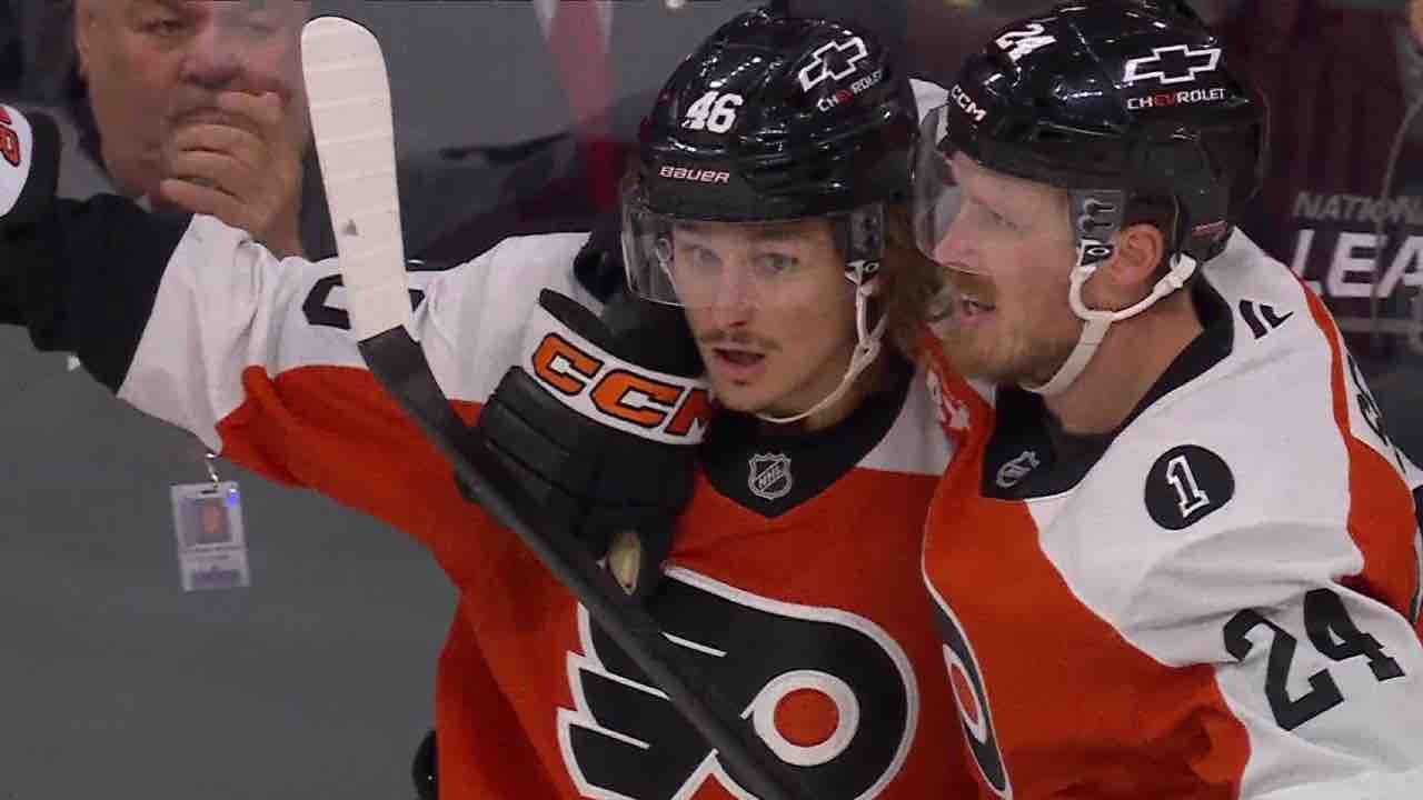Flyers Zegras Wires Puck Past Andersen For Second Period Equalizer