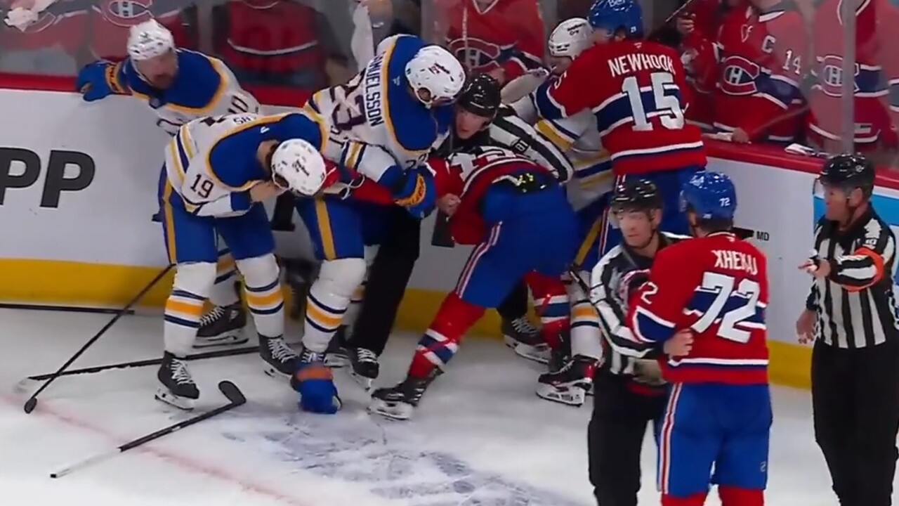Canadiens and Sabres erupt into multiple line brawls late in Game 3