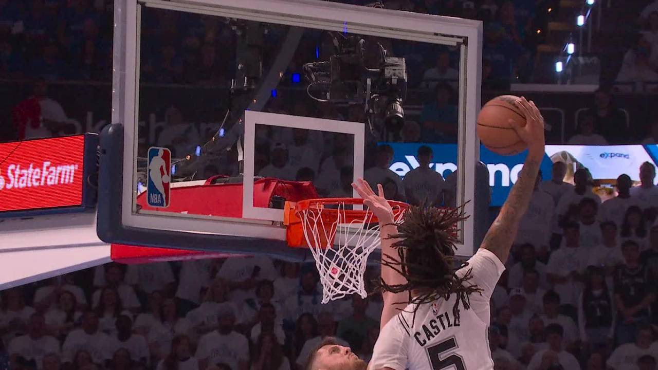 Castle's Poster Dunk on Hartenstein Signals Spurs' Attacking Aggression in Playoff Pace