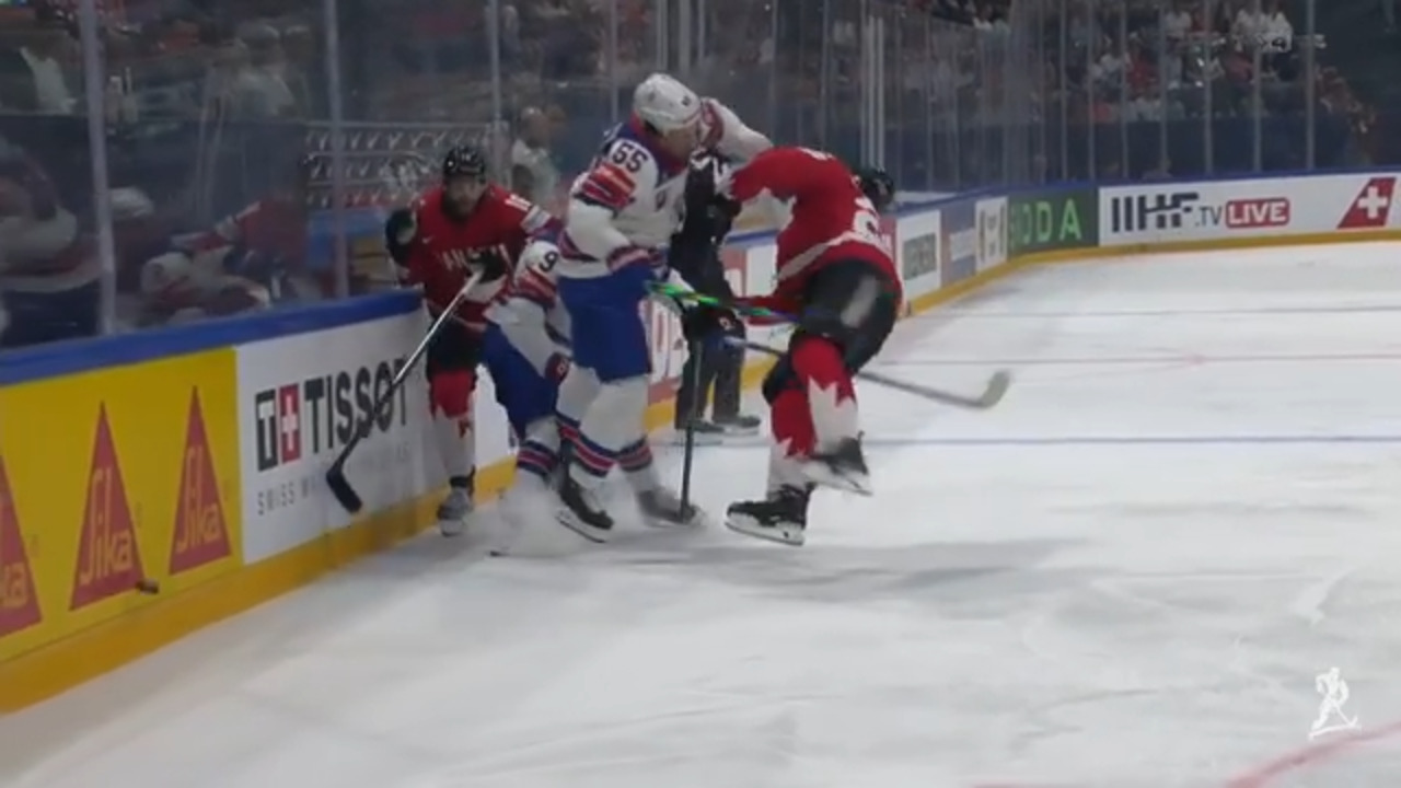Usas Lindgren Knocks Out Canadas Bouchard With Vicious Headshot