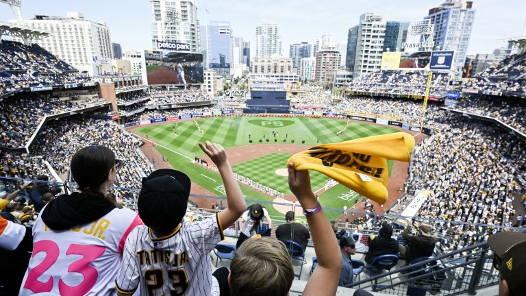 Fans cheer at Petco Park before an Opening Day baseball game between the San Francisco Giants and the San Diego Padres, Thursday, March 28, 2024, in San Diego. (Denis Poroy/AP)