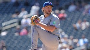 Toronto Blue Jays starting pitcher Trey Yesavage delivers during the first inning of a baseball game against the Minnesota Twins, Sunday, May 3, 2026, in Minneapolis. (Bailey Hillesheim/AP)