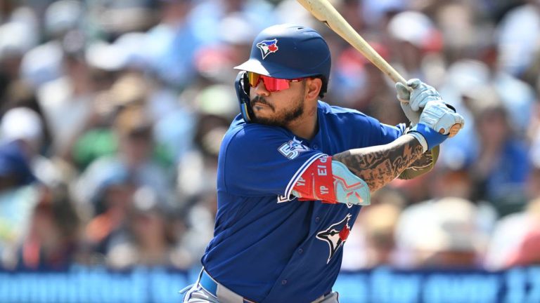 Toronto Blue Jays Yohendrick Piñango at bat against the Detroit Tigers in a baseball game, Sunday, May 17, 2026, in Detroit. (AP Photo/Lon Horwedel)