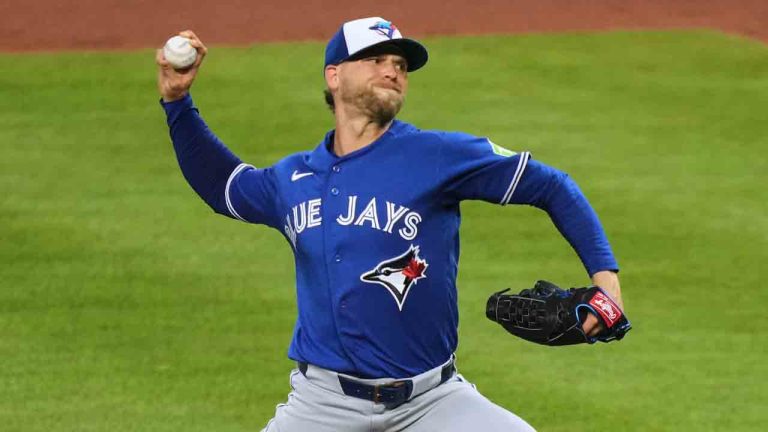 Toronto Blue Jays pitcher Austin Voth delivers during the fifth inning of a baseball game against the Baltimore Orioles, Friday, May 29, 2026, in Baltimore. (Stephanie Scarbrough/AP)