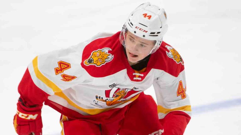 Alexis Bernier (#44) of the Baie-Comeau Drakkar (season 2022-23, QMJHL) is pictured in Drummondville, Que., Oct. 10, 2022. (Ghyslain Bergeron/CP)