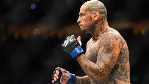 Daniel Rodriguez during a welterweight UFC fight. (Ella Hall/AP)