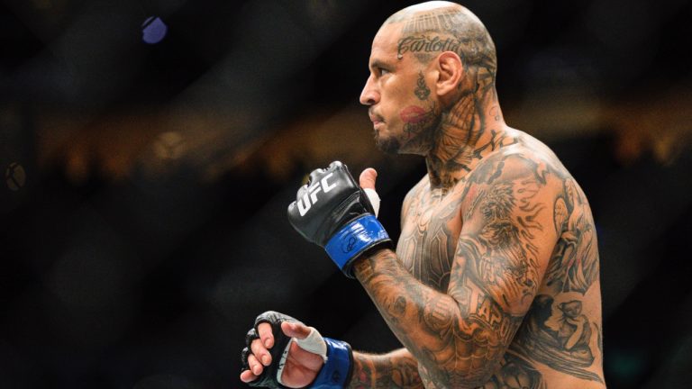 Daniel Rodriguez during a welterweight UFC fight. (Ella Hall/AP)
