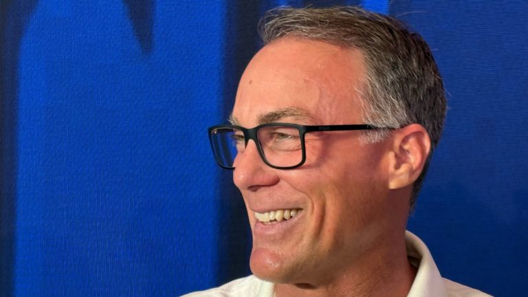 Kevin Harvick, who captured the 2014 NASCAR Cup Series championship and won 60 races at the sport's top level, smiles after he was selected to the NASCAR Hall of Fame, Tuesday, May 19, 2026, in Charlotte, N.C. (Steve Reed/AP)