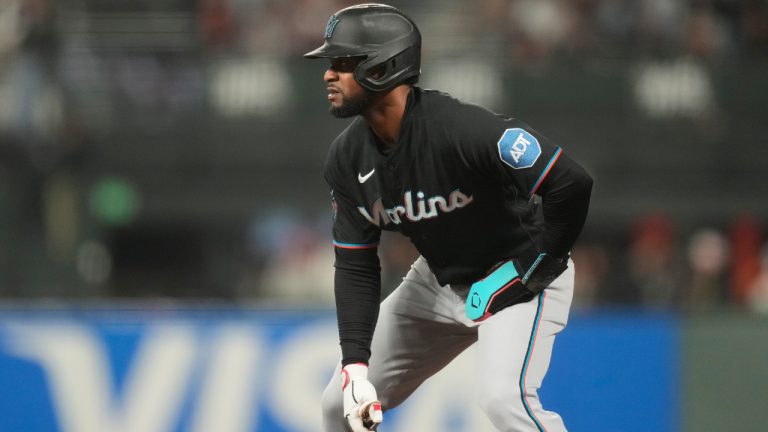 Miami Marlins' Otto Lopez during a baseball game against the San Francisco Giants in San Francisco, Friday, April 24, 2026. (Jeff Chiu/AP)