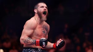 Jim Miller reacts after a UFC win. (Adam Hunger/AP)