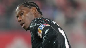 Canada's Jonathan David is seen during International friendly action against Tunisia in Toronto, on Tuesday, March 31, 2026. THE CANADIAN PRESS/Chris Young