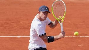 Spain's Alejandro Davidovich Fokina in action during a first round singles tennis match at the French Open in Paris, Sunday, May 24, 2026. (Dave Shopland/AP)