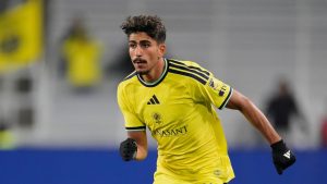 Nashville SC forward Ahmed Qasem plays during the second half of a first round Concacaf Champions Cup match against Atletico Ottawa, Tuesday, Feb. 24, 2026, in Nashville, Tenn. (AP Photo/George Walker IV)