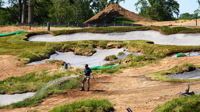 Construction is under way at the Cobbs Creek Golf Club in Philadelphia, Tuesday, May 12, 2026. (Matt Rourke/AP)